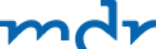 Blaues Logo mit den Buchstaben "mdr" auf weißem Hintergrund.