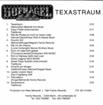 Inlett Hufnagel CD - Texastraum